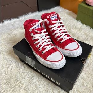 Converse size 5 on red colored